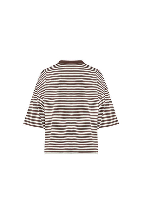 Bloom Short Sleeve Top - Dark Chocolate Stripe