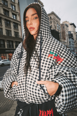Be Happy Gingham Padded Bomber