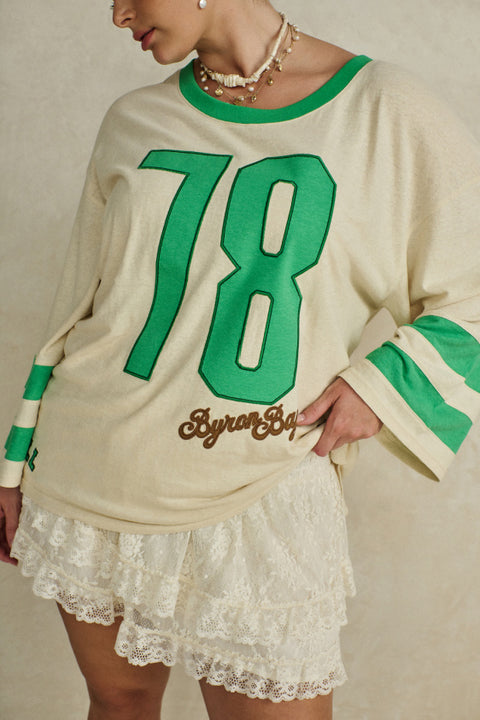 Homecoming Biker Tee - Green Fields