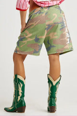 The Happy Hibiscus Trackie Short - Camo