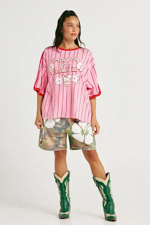 The Happy Hibiscus Trackie Short - Camo
