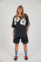 The Hibiscus Tee - Washed Black