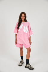 The Hibiscus tee Baby Pink