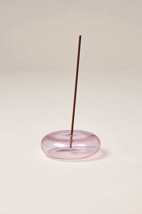 Glass Vessel Incense Holder - Pink