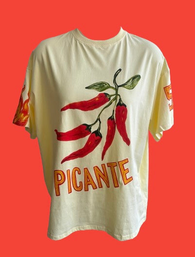Picante Flames Tee- Yellow