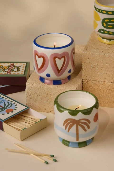 Paddywax A Dopo Hearts Ceramic Candle - Rosewood and Vanilla