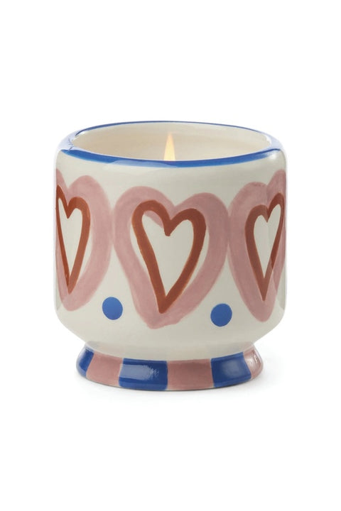 Paddywax A Dopo Hearts Ceramic Candle - Rosewood and Vanilla