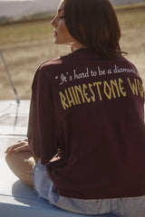 The Rhinestone Word Tee - Aubergine