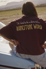The Rhinestone Word Tee - Aubergine