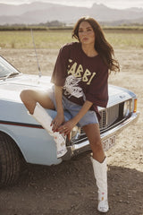 The Rhinestone Word Tee - Aubergine