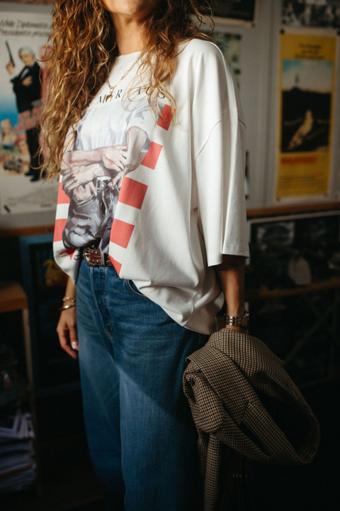Jean Baby Tee - White