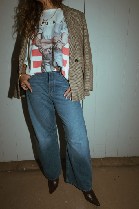 Jean Baby Tee - White