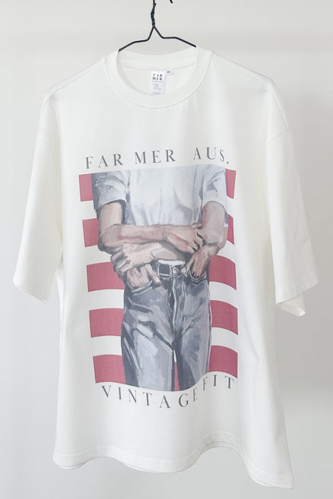 Jean Baby Tee - White