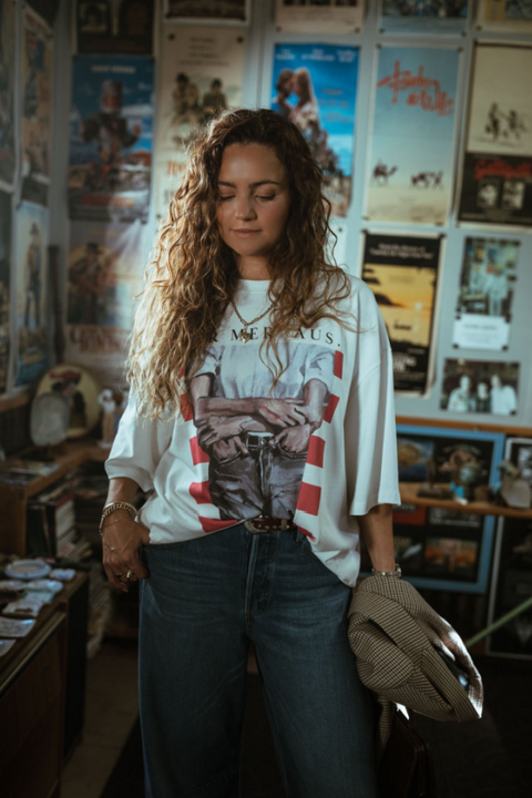 Jean Baby Tee - White