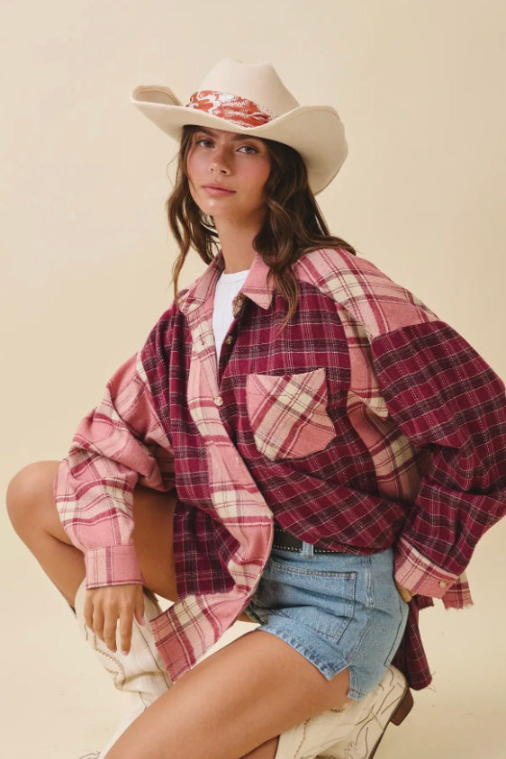 Kambrie Flannel Shirt - Wildberry* PRE ORDER