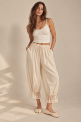 Lace Trim Bloomer Pants- Ercu