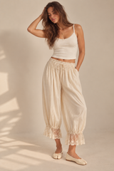 Lace Trim Bloomer Pants- Ercu