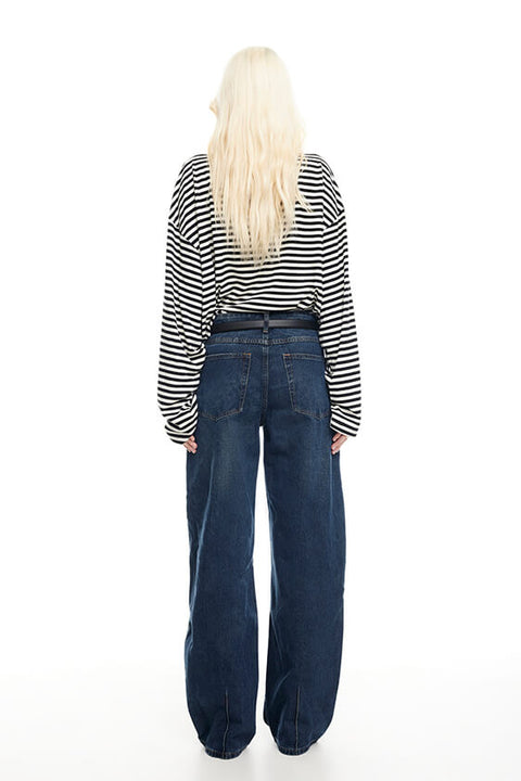 Bloom Long Sleeve Top - Onyx Stripe