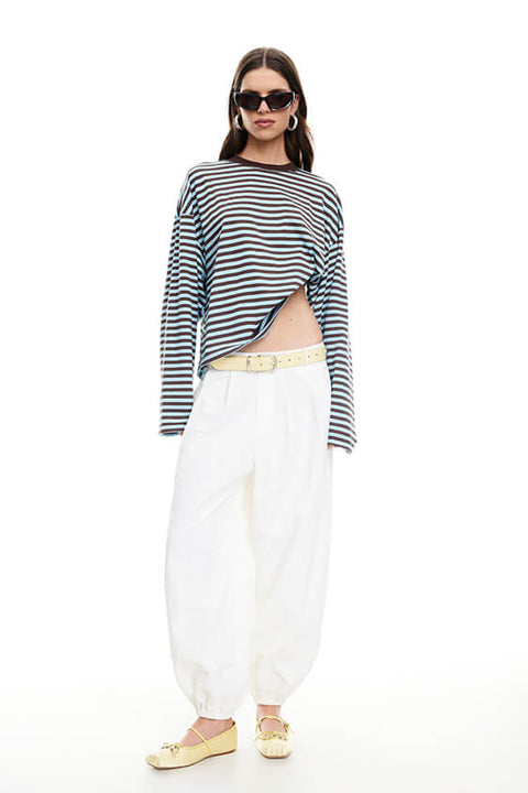 Bloom Long Sleeve Top - Chocolate Sea Stripe