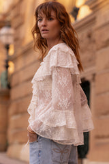 Labyrinth Lace Blouse - Cloud Cream