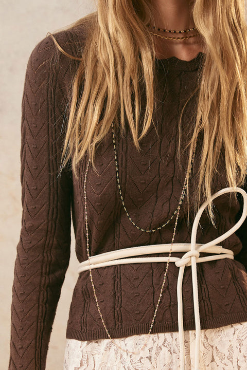 Lou Lou Knit Top - Cacao