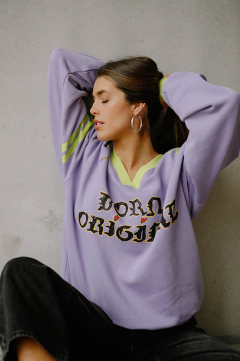 The Born Original Jumper - Chartreuse & Lilac