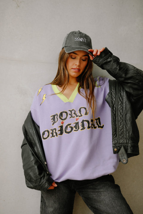 The Born Original Jumper - Chartreuse & Lilac