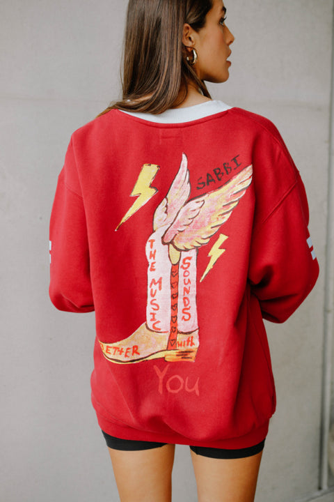 The Born Original Jumper - Maroon & Sky