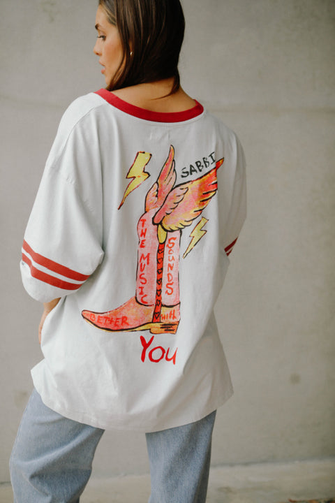 The Born Original Tee - Sky & Maroon