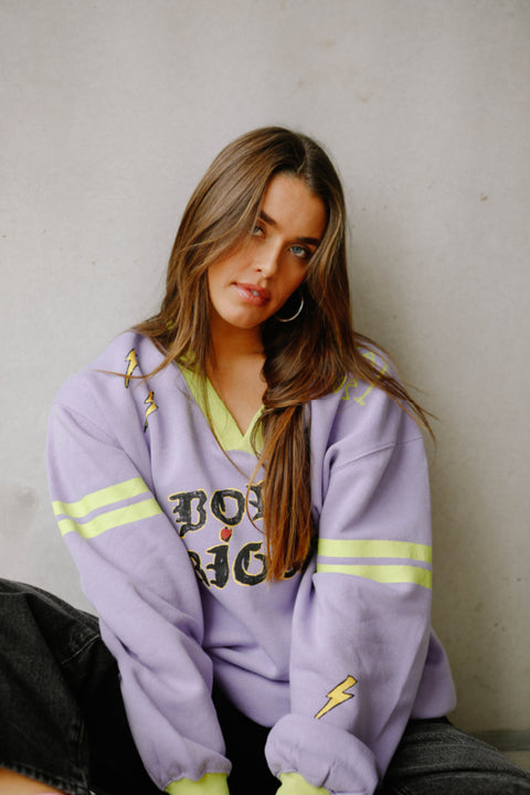 The Born Original Jumper - Chartreuse & Lilac