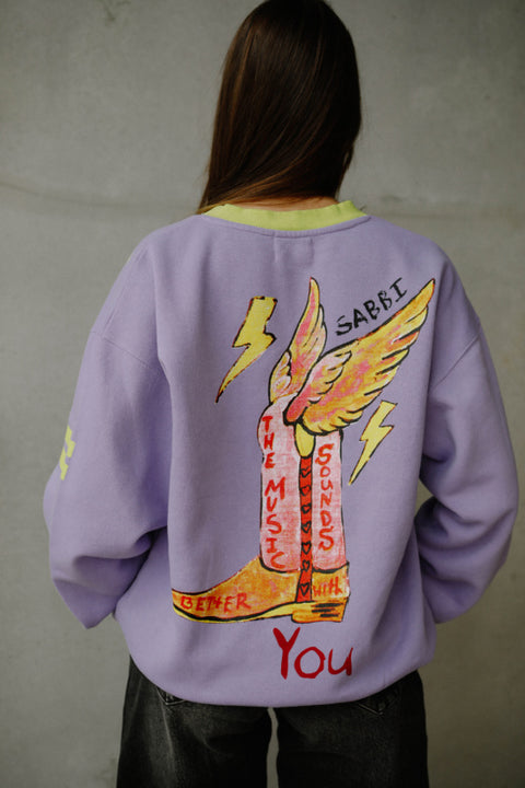 The Born Original Jumper - Chartreuse & Lilac
