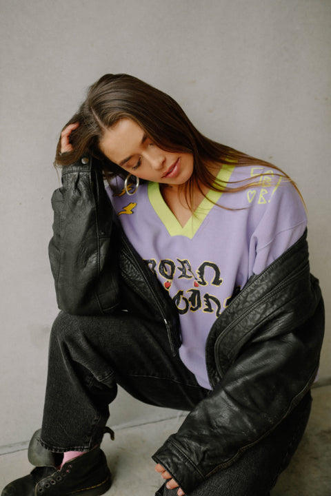 The Born Original Jumper - Chartreuse & Lilac