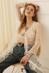 Mooncharm Mesh Duster - Vintage Cream Cream