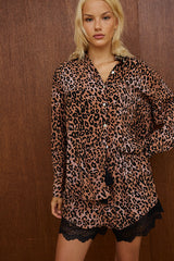 Girlfriend Shirt - Safari Tan Leopard