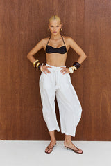 Super Barrel Pants - White Cotton Poplin