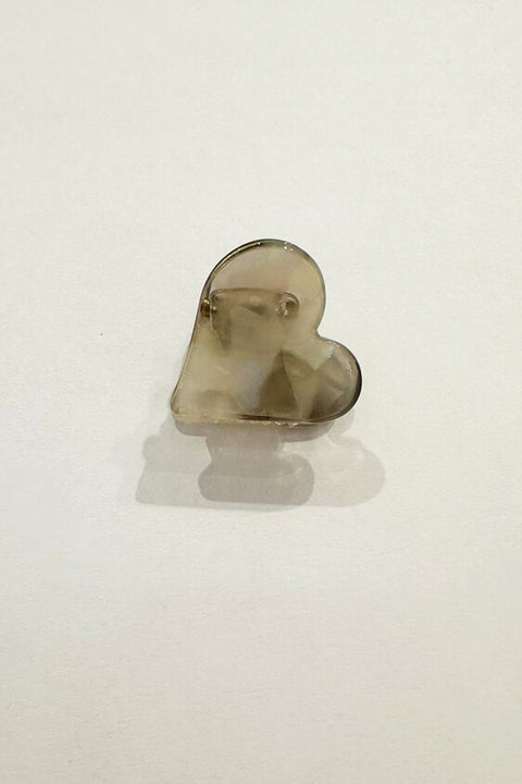Mini Heart Clip - Grey Pearl