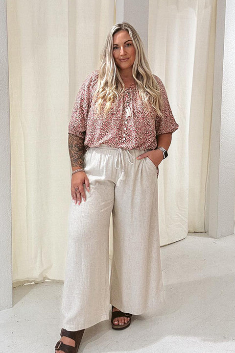 Safari Lounge Pants - Natural Linen