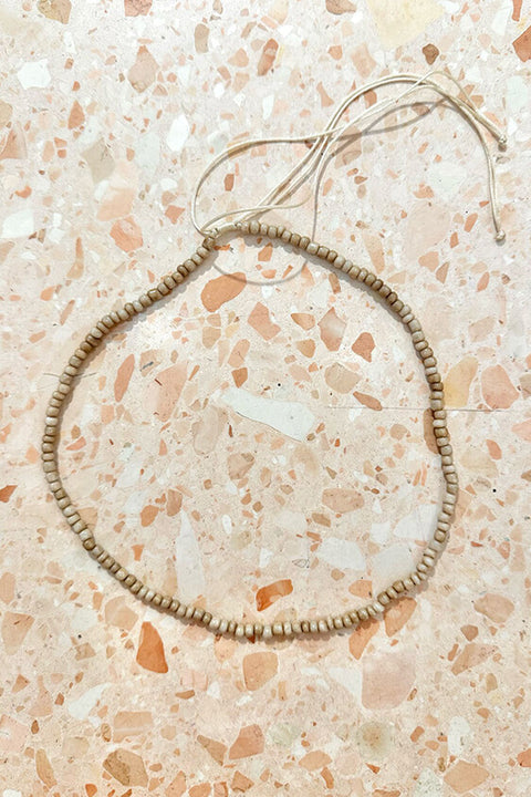 Beige Stone Bead Choker