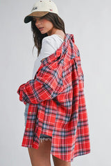 The Oversized Flannel Shirt - Redwood
