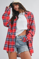 The Oversized Flannel Shirt - Redwood
