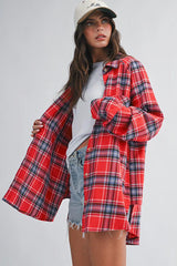 The Oversized Flannel Shirt - Redwood