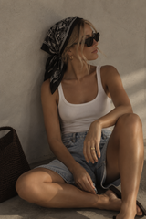Paisley Satin Bandana - Black