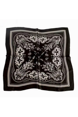 Paisley Satin Bandana - Black