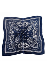 Paisley Satin Bandana - Navy