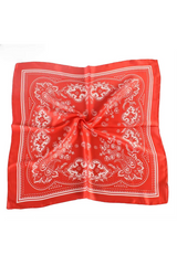 Paisley Satin Bandana - Red