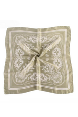 Paisley Satin Bandana - Sage
