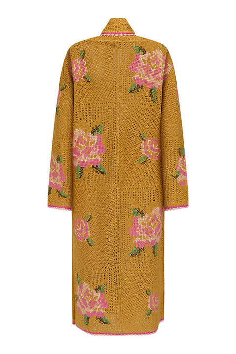 Coastal Granny Maxi Cardigan - Mustard