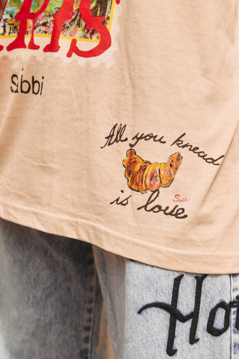 Paris Love Notes Tee - Cream