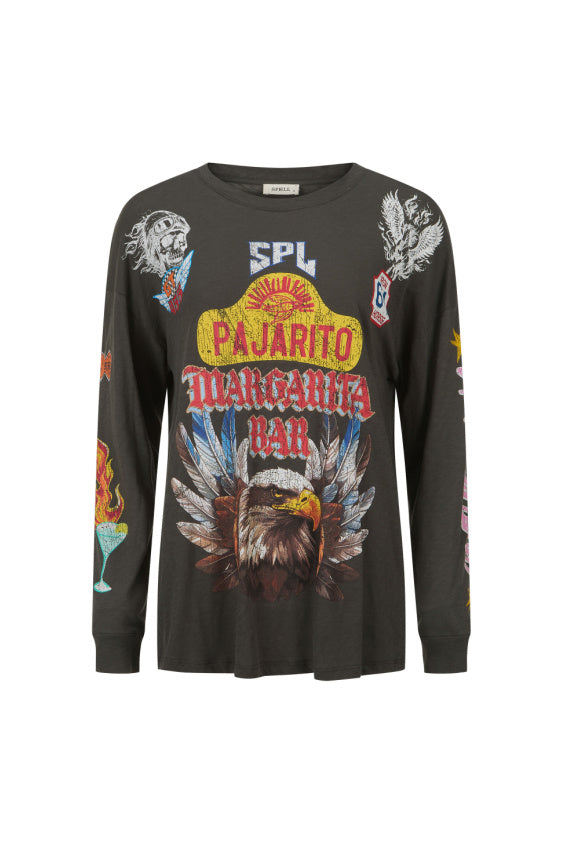Pajarito Long Sleeve Tee - Charcoal Grey
