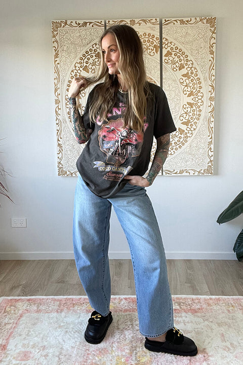 Gigi Barrel Jean - Brad Blue